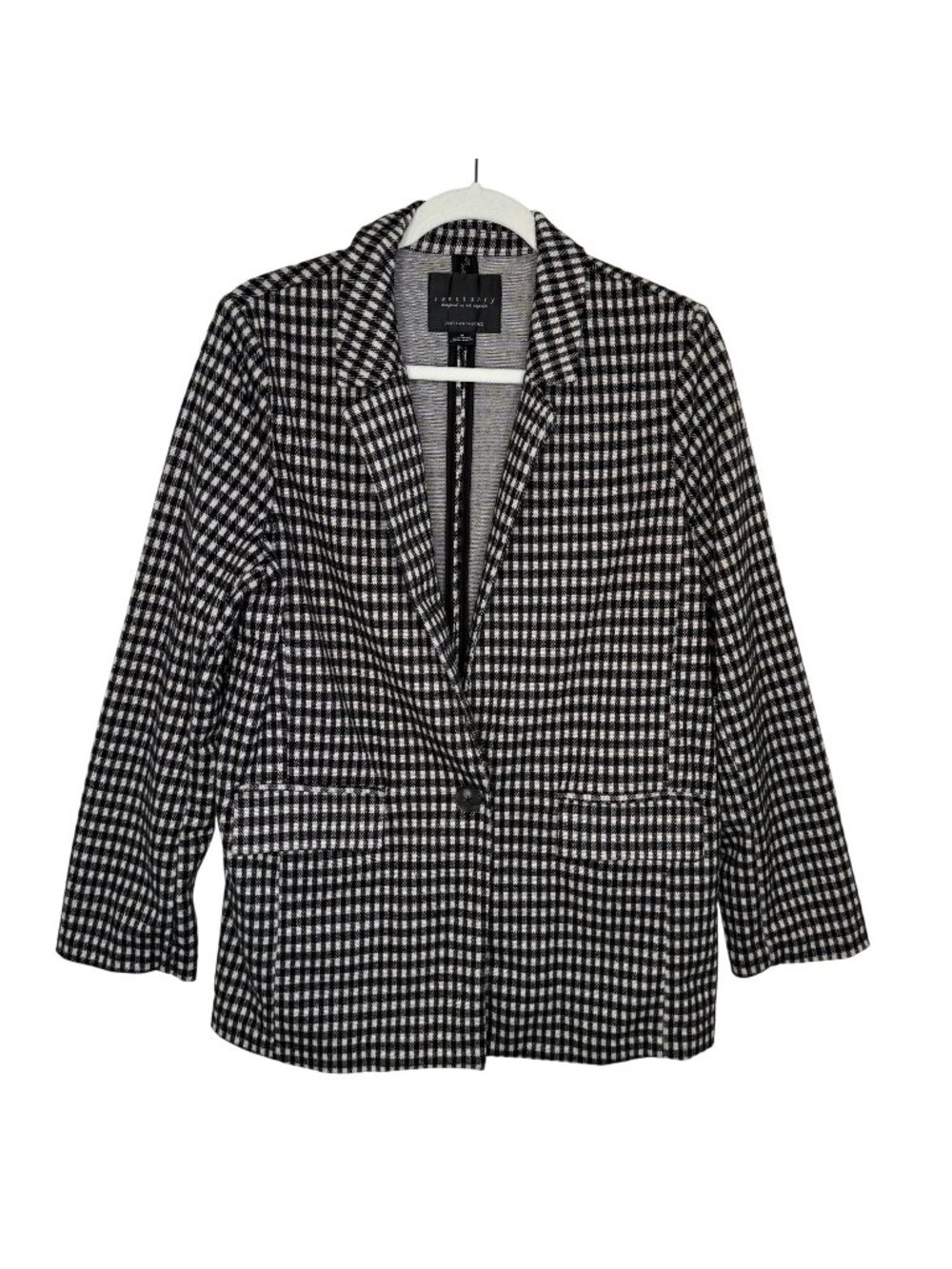 Sanctuary Black & White Gingham Checkered Womens Blazer, M